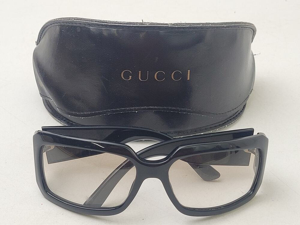 Vintage Y2K GUCCI Full-Rim Rectangular Black Acetate Frames GG2593/S